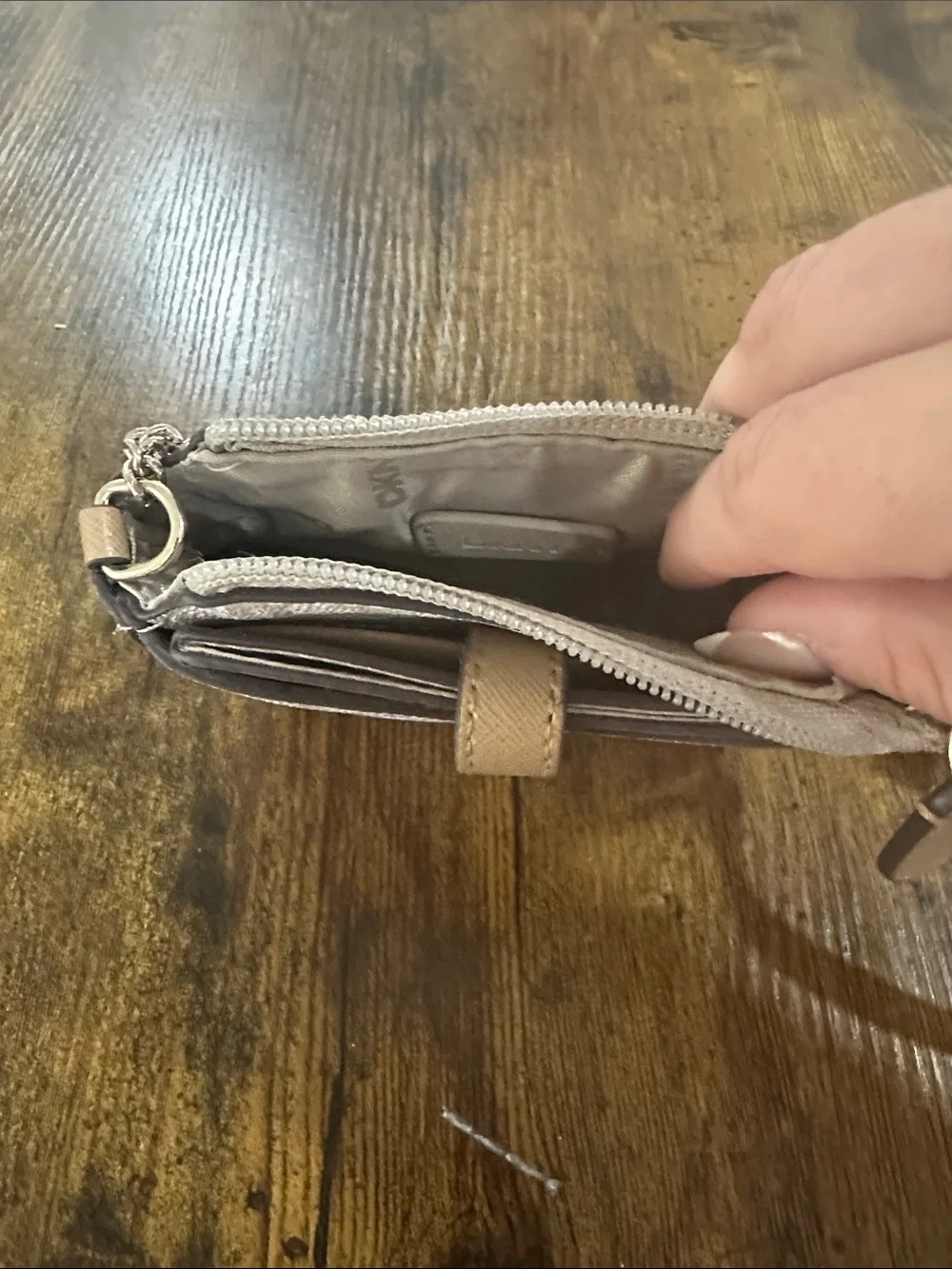 DKNY Beige and Tan Monogram Crossbody Bag